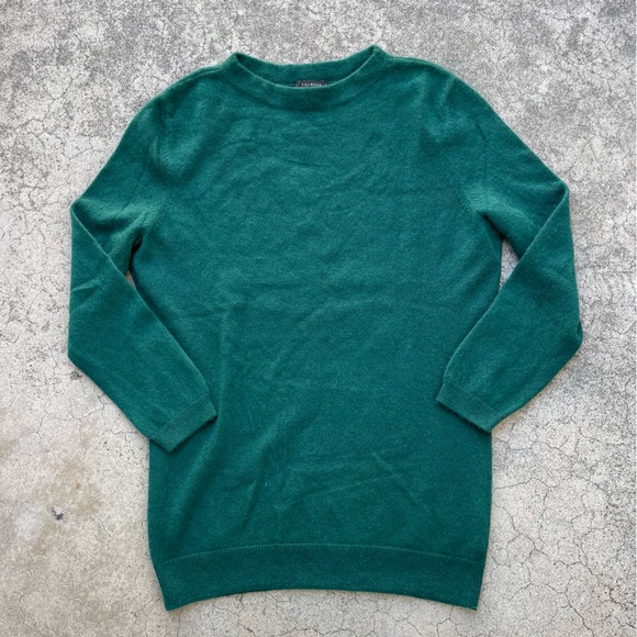 Talbots Pure Cashmere Long Sleeve Crew Neck Sweater Women's Sz M Green Cozy - Picture 5 of 5